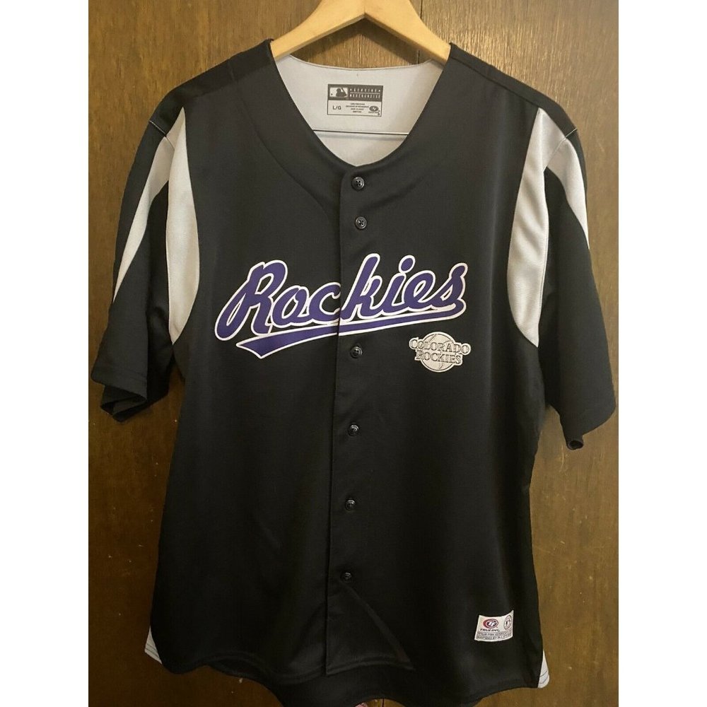 Boys True Fan MLB Colorado Rockies Home Baseball Jersey sz L
